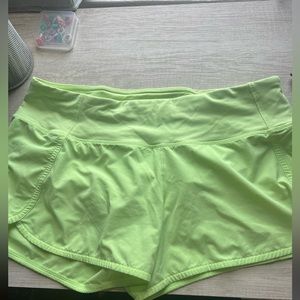 Lululemon neon yellow shorts size 10